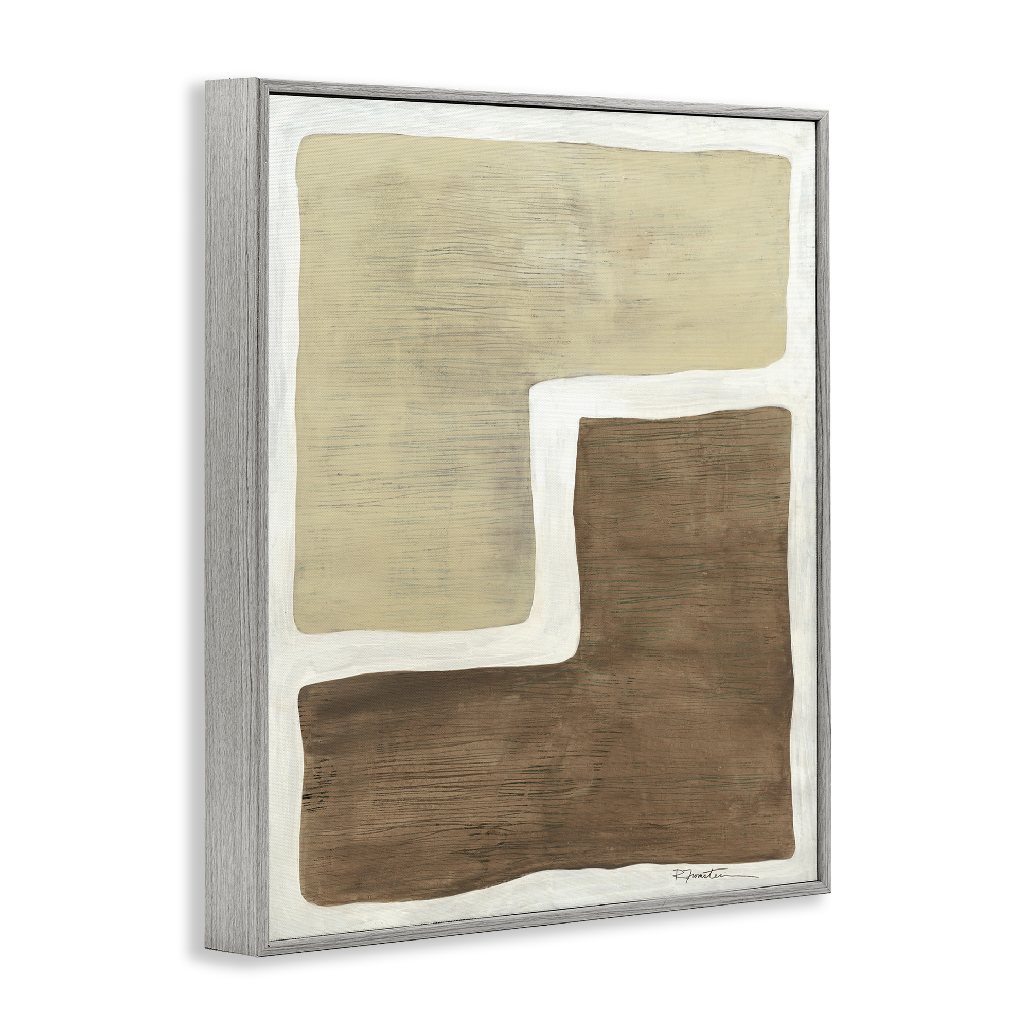 Stupell Industries Boho Symmetrical Shapes Abstract Painting Gray Framed Art Print Wall Art, 16 x 20