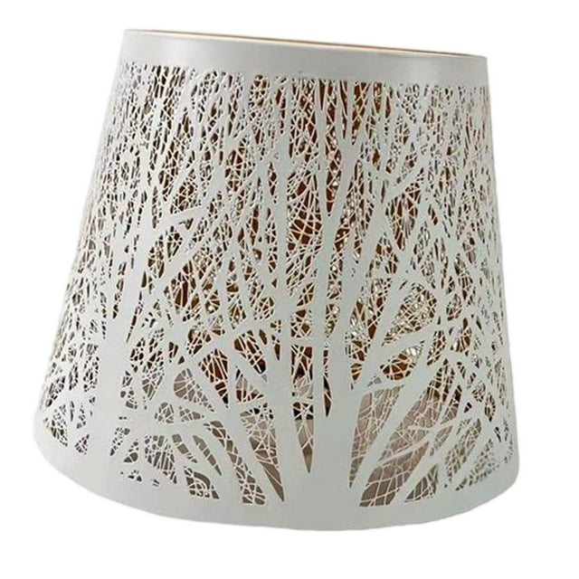 Pantalla de lámpara de metal, accesorios para cubierta de lámpara, pantalla de lámpara colgante moderna Pequeño blanco
