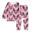 thumbnail image 4 of Weebloom Halloween Little Girls Pajamas Cute Bat Boys Pajama Set Long Sleeve Sleepwear Nightwear Pjs Loungewear Pink 5Y, 4 of 4
