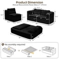 thumbnail image 3 of LLappuil Sectional Sofa Bed, Futon Convertible Sofa Bed King Size, Plush Corduroy Loveseat Sofa Couch for Living Room Black, 3 of 11