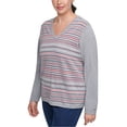 thumbnail image 3 of Tommy Hilfiger Chandail à Rayures pour Femmes, Gris, 0X, 3 of 4