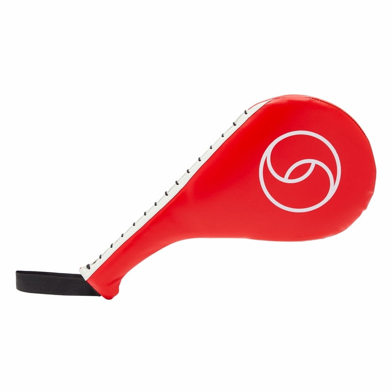 Nicunom Taekwondo - Set di 2 cuscinetti per calci per taekwondo, resistenti per bersaglio per karate, arti marziali, kickboxing, colore: rosso