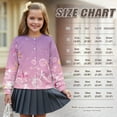 thumbnail image 7 of COEQINE Girls Long Sleeve Cardigan with Cute Print, Lightweight Polyester Crewneck Button Front Cover Up, Soft Fall Top for School and Casual Wear, Ages 7-8, Starfish Bubble Purple, 7 of 7