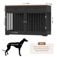 thumbnail image 2 of Homfa Dog Crate Furniture with 2 Drawers, 47.2 in Wooden Indoor Dog Cage Table with Divider, Black, 2 of 7