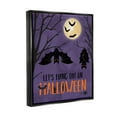 thumbnail image 3 of Stupell Industries Let's Hang Halloween Bats Graphic Art Jet Black Floating Framed Canvas Print Wall Art, Design by Linda Birtel, 3 of 6