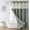 Sagegreen, variant on no Hook Shower Curtain and Liner Set，Boho Style with See Through Top Window, SageGreen Fabric Tufted Striped Textured Outer Curtain & Waterproof Inner Liner, SageGreen, 71Wx74H