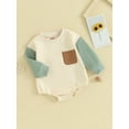 thumbnail image 5 of Lamuusaa Baby Long Sleeve Rompers Boys Casual Contrast Color  Bodysuit Newborn Jumpsuits for Winter, 5 of 9