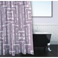 thumbnail image 3 of Simply Daisy 70" W x 73" H Woven Tiki Geometric Print Polyester Shower Curtain, Purple, 3 of 3