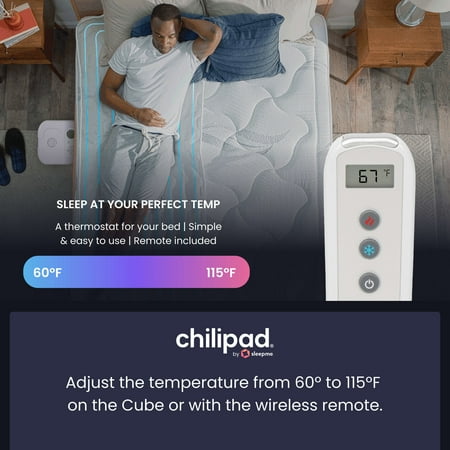 ChiliSleep - Cube Cooling & Heating Mattress Pad (Half Cali King - 84" L x 36" W)