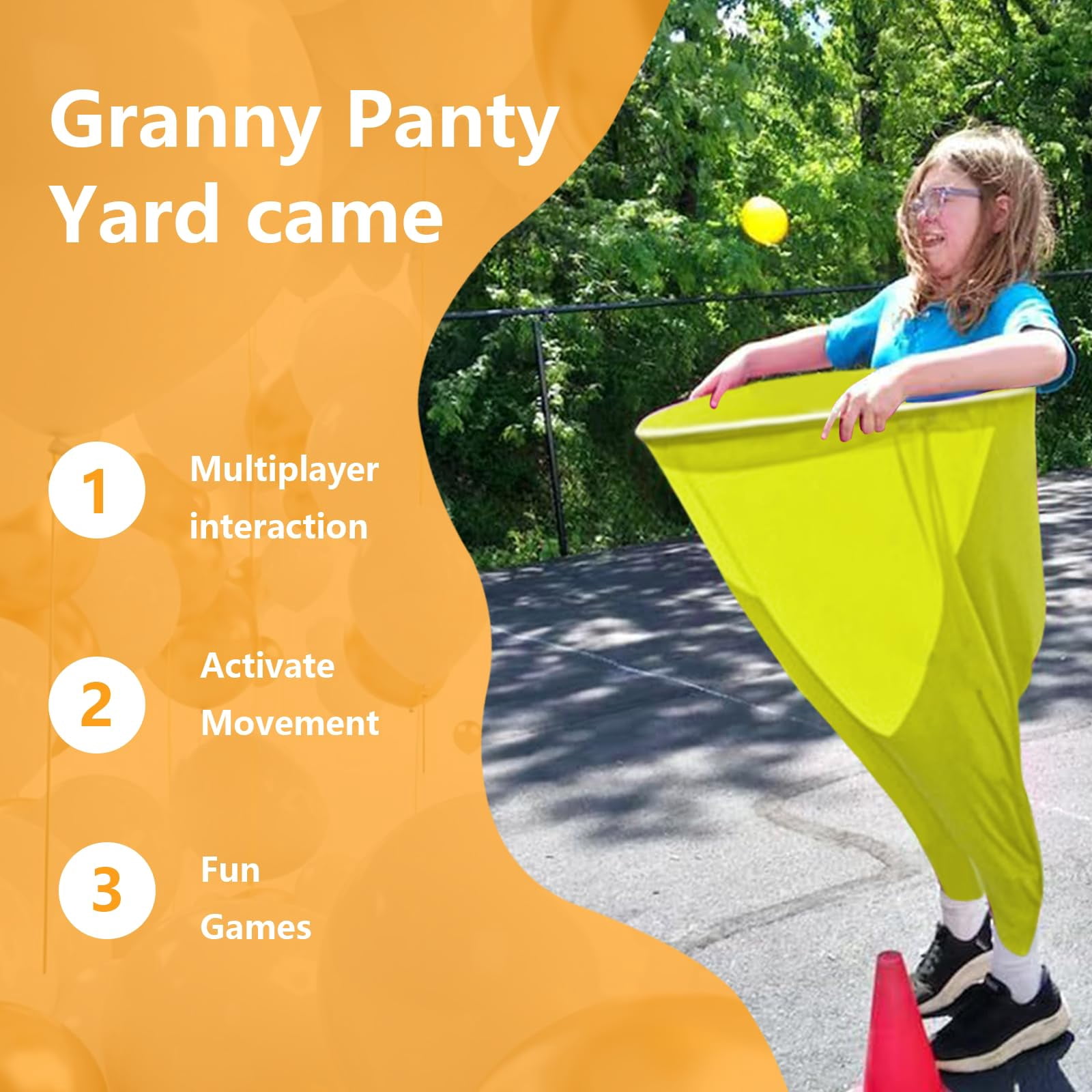 Granny Pants Yard Game, Granny Pants Outdoor Party Game Granny Pants Outdoor Game with Bouncy Balls and Pump Fun Family Reunion & Adult Yard Games for Groups