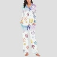 thumbnail image 2 of Christmas pajamas Print Pajama Long Sleeve Top With Trousers Cozy Holiday Sleepwear Loungewear For Festive Nights And Relaxation, 2 of 6