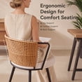 thumbnail image 5 of Sailvan Swivel Bar Stool Set of 3, 35.8" Rattan Counter Height Bar Chairs with Back & Footrest, Modern Upholstered Counter Stools for Kitchen Island, Easy Assembly, Brown, 5 of 8