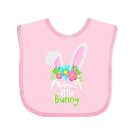 

Inktastic Nana s Little Bunny Cute Easter Bunny Ears Gift Baby Boy or Baby Girl Bib