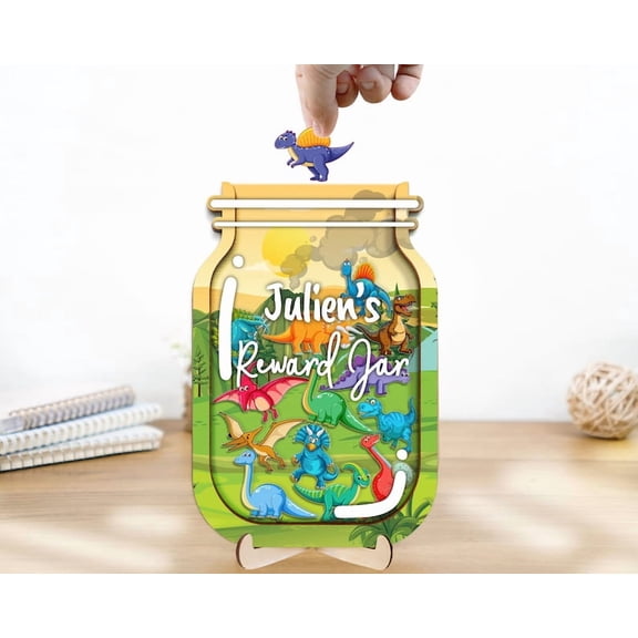 Dinosaur Reward Jar for Toddlers, Reward Chart for Kids, Reward System for Good Behavior, Student Behavior, Dinosaur Token, Classroom Decor