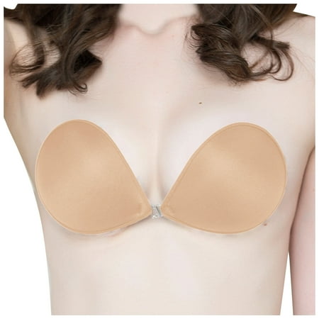 

MRULIC bras for women Women Gathering Traceless Bra Invisible Underwear Silicone Bra Paste Khaki c + One size