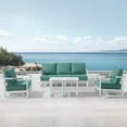 thumbnail image 2 of MBY 5-Seat Aluminum Patio Furniture Set with 2 Swivel Rocking Chairs and 2 Coffee Tables, Weather-Resistant for Garden, Pool or Balcony-White, 2 of 11