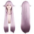 thumbnail image 2 of Peluca de cosplay de color morado claro, larga y recta con puntas volteadas, 2 of 3
