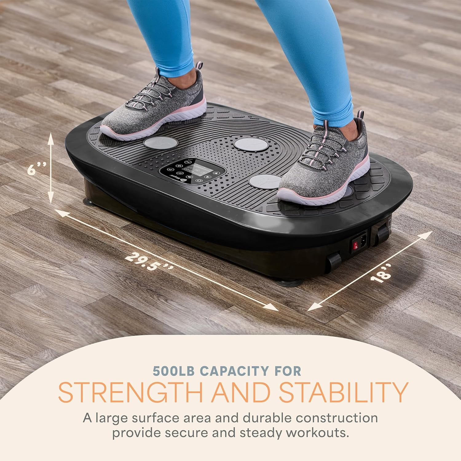 Lifepro Rumblex Plus 4D Vibration Plate Exercise Machine – Triple Motor Full Body Vibrating Plate for Weight Loss, Recovery, Circulation & Lymphatic Drainage – Black