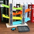 thumbnail image 4 of PPgejGEK Stocking Stuffers for Kids Boy and Girl Gifts Wooden Race Track Car Ramp Racer with 4 Mini Cars Toddler Toy, 4 of 7
