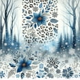 thumbnail image 3 of Ambesonne Winter Blue Duvet Cover Set, Frosty Flowers Leopard, Twin, Slate Blue Pale Tan and White, 3 of 3