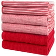 thumbnail image 6 of Premium Kitchen Towels (20”x 28”, 6 Pack) – Large Cotton Kitchen Hand Towels – Flat & Terry Towel – Highly Absorbent Tea Towels Set with Hanging Loop (Red), 6 of 6