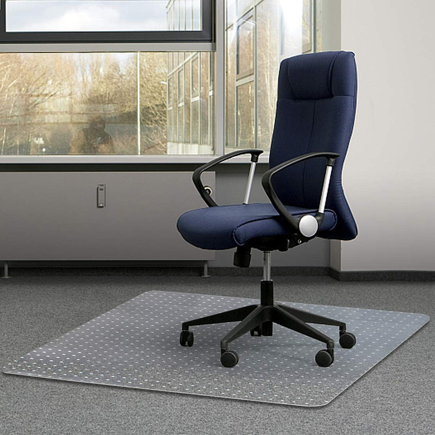 Office Chair Mat Protector for Carpeted Floors 2.0mm Thick Easy Flat and Glide 48X36 Rectangle Studded Home Office Desk Chair Mats for Low and Medium Pile Carpets Transparent and Sturdy 