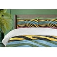 thumbnail image 4 of Ambesonne Zebra Print Duvet Cover Sets, Savannah Animal Stripes, 2-Queen, Green Yellow Black, 4 of 7