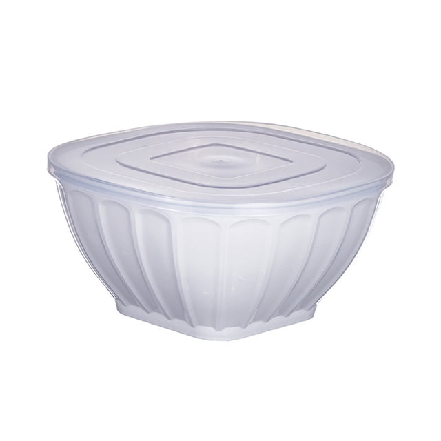 LCXmlly Change Wallet Stackable Meal Prep Salad Bowl Square Plastic Bowl with Lid Spacesaving Kitchen Supply