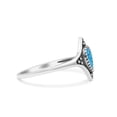 thumbnail image 2 of Teardrop Pear Petite Dainty Thumb Ring Lab Created Opal Ring 925 Sterling Silver Size 9, 2 of 5