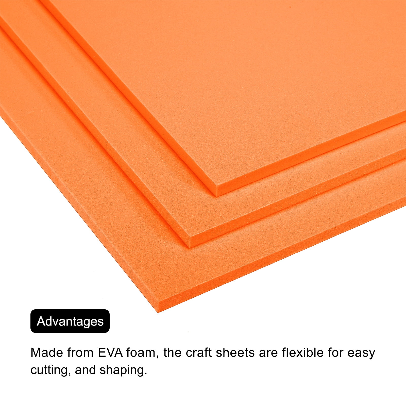EVA Foam Sheets Orange 9.8 Inch x 9.8 Inch 5mm Thick Crafts Foam Sheets 8Pcs
