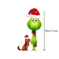 thumbnail image 3 of Decoración navideña del Grinch de Hanety, 1 pieza de pegatinas navideñas, decoración navideña, pegatina de pelo verde, calcomanía para ventana de camión, el mejor regalo de Navidad., 3 of 3