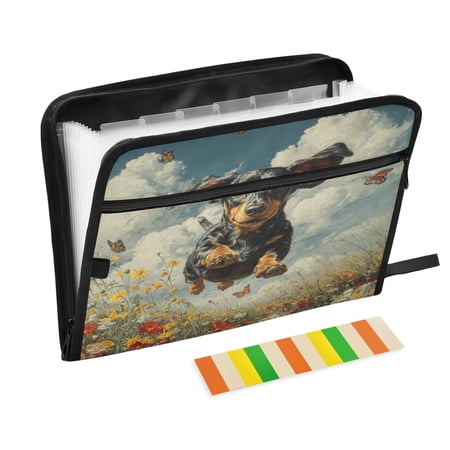 Organ Folder 14.2 x 0.8 x 10.6 Inches 13 Separate Pockets A4 Size Documents Folder A Sort Storage File Manager For The Home Office Black Dog