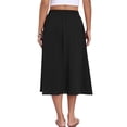 thumbnail image 4 of Asklazy Womens Flowy A-Line Long Skirt Pleated Elastic High Waist Drawstring Skirts with Pockets,Mother's Day,Black,L, 4 of 9