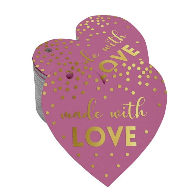 Inkdotpot Real Gold Foil Made With Love Wedding Tags Favor Hang Paper Tags 100 Pieces