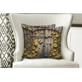 thumbnail image 2 of Ambesonne Rustic Throw Pillow Cover Pack of 2, Yellow Farmhouse Romance, 2 Pcs-18"x18", Mustard Taupe Caramel, 2 of 5
