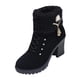 thumbnail image 2 of Botines de invierno para mujer con cremallera, moda informal de otoño e invierno, tacón alto resistente Negro, 2 of 9