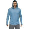 thumbnail image 5 of Tyhengta Mens UPF 50+ Long Sleeve T-Shirts Sun Protection Hooded Fishing Hiking Rash Guard Swim Quick Dry Lightweight Shirts Stone Blue L, 5 of 7