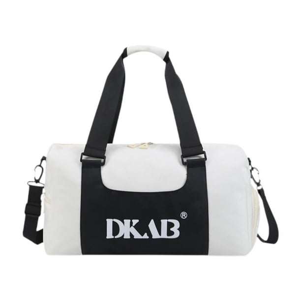 Bolsa de viaje, bolsa de viaje para separación de ropa seca y húmeda con funda para carrito, Blanco