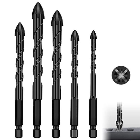 Tile Drill Bits, 5 Ceramic Glass Drill Bits, Tile Drill Bits for, Plastic Masonry, Ceramics, Concrete, Glass, Mirrors and Wood