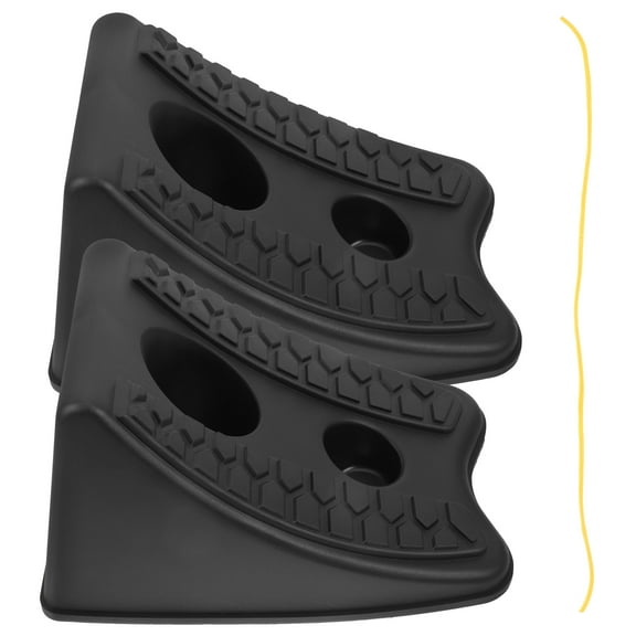 GOOHOCHY  2 Pcs Blocker Wheel Chock Large Stoppers Tire Chocks Trailer Black