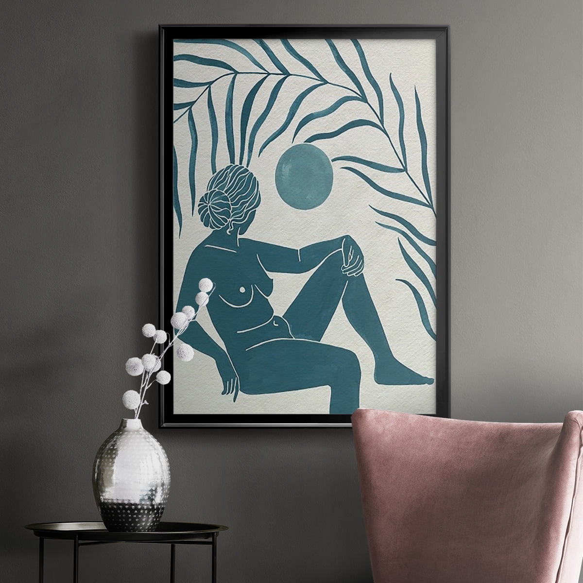 Moon Gazer I Premium Framed Print, in Gold, Black, or Silver - Ready to Hang