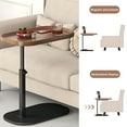 thumbnail image 3 of Yabanana C Shaped Side Table End Table, 360° Swivel and Adjustable Height Side Table Sofa Table for Couch(Walnut), 3 of 9