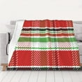 thumbnail image 5 of YFYANG Lightweight Warm Flannel Blanket, Christmas Checkered Stripe Pattern Throw Blanket for Bed, Sofa, Travel, Camping, 60"x50", 5 of 7