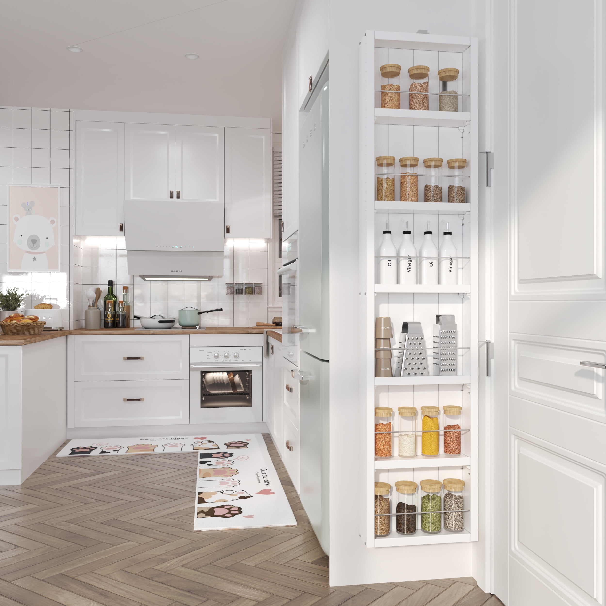 TENONER Medicine Behind The Door Bathroom Storage with Adjustable Shelves and