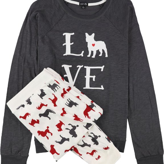 Cozy Zoe Womens Love Dogs Pajama Sleep Set, Multicoloured, Small