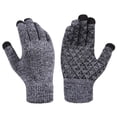 thumbnail image 6 of Winter Warm Texting Gloves for Women, Knitted Touch Screen Gloves Mittens Cold Weather Casual Gloves Triangle Anti-Slip Silicone Gel, Knit Thermal Soft Lining & Elastic Cuff, Gray, 6 of 7