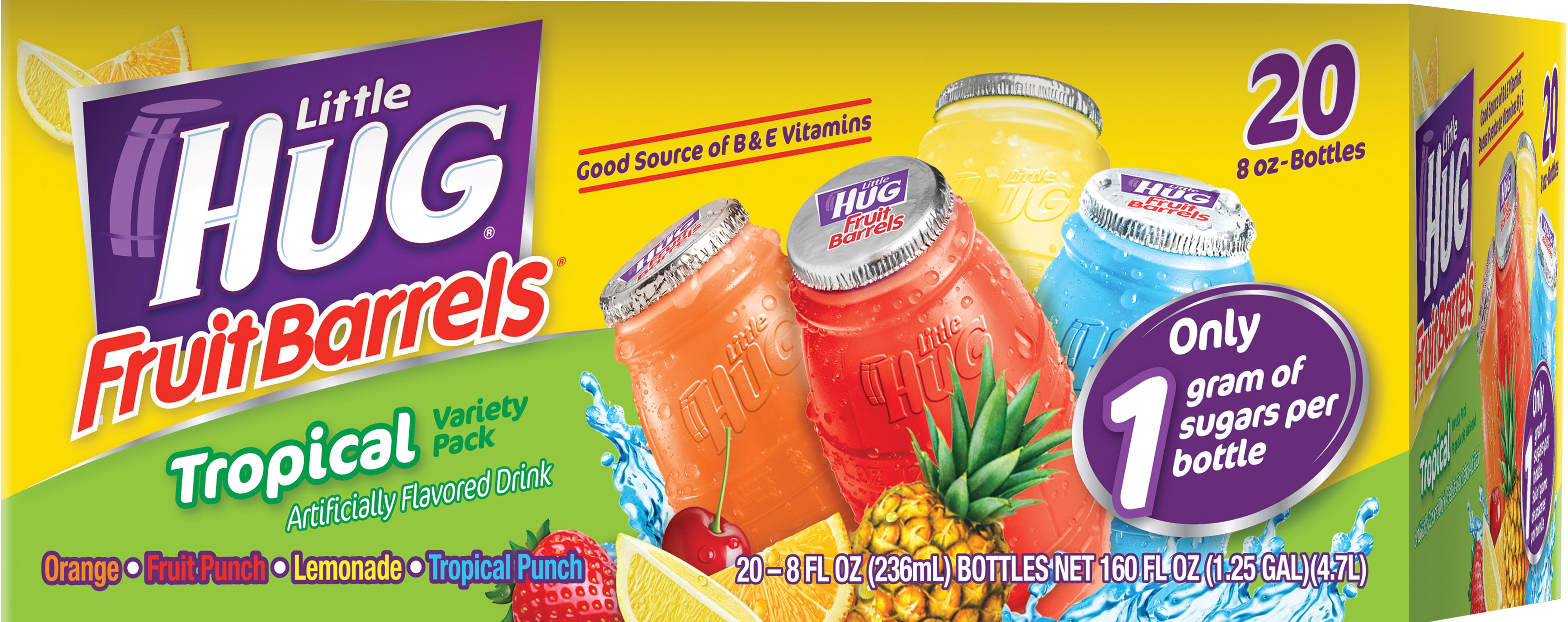 Little Hug Fruit Barrels Tropical 20 Count Variety Pack Fruit Drink