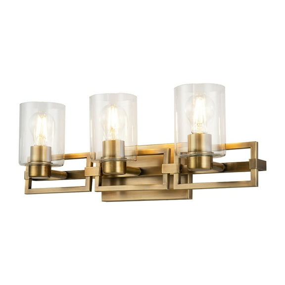 Lucas McKearn Estes 3-light Metal Bath Vanity Light in Aged Brass