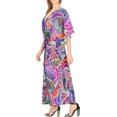 thumbnail image 6 of HAPPY BAY Women's Summer Loungewear Loose Caftan Slit Dress Maxi House Sleep Shirt 2X-3X Purple, Floral, 6 of 6