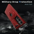 thumbnail image 2 of Decase for Samsung Galaxy S24 Ultra Military Grade Protection Case,Compatible with MagSafe,Built-in Rotation Ring Holder Stand,with Slide Camera Lens Protector,Slim Anti-Scratch Shockproof Cover,Red, 2 of 6